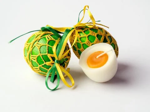Easter eggs on white 库存照片