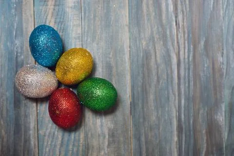  Easter eggs on wooden background Easter eggs on wooden background ,model ... Foto stock