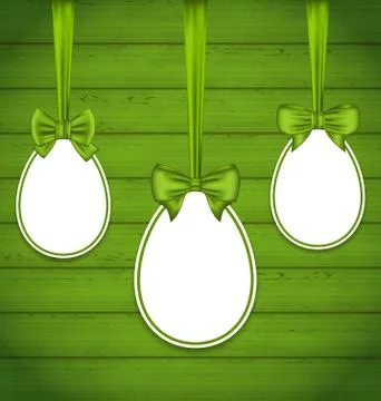 Easter eggs wrapping green bows Illustrazione stock