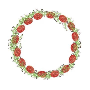 Easter eggs wreath Stock Illustration