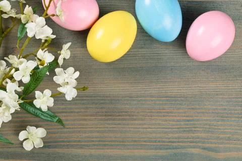 Easter eggs wreath. Stock Photos