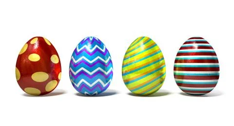 Easter egss in a row Stock Illustration