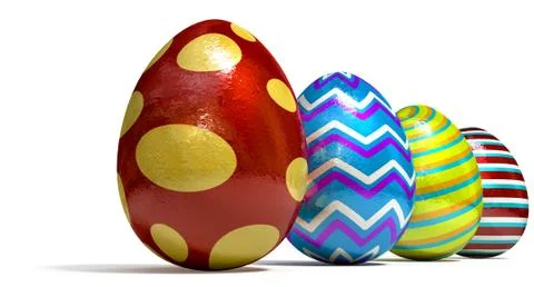 Easter egss in a row Stock Illustration