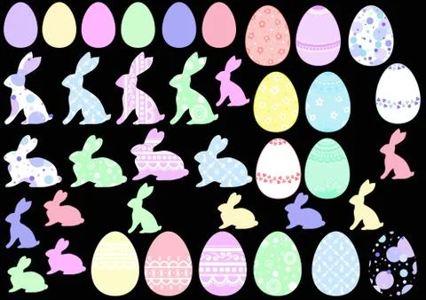 Easter elements isolated Illustrazione stock