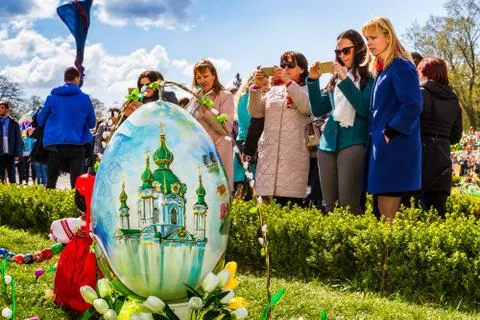 Easter exhibition-contest of Easter eggs in Uzhhorod Stock Photos