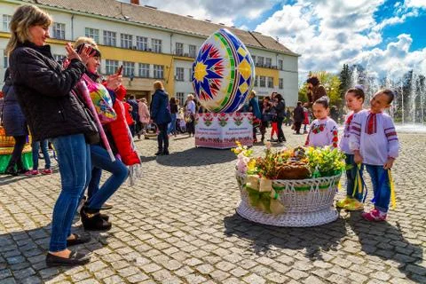 Easter exhibition-contest of Easter eggs in Uzhhorod Stock Photos