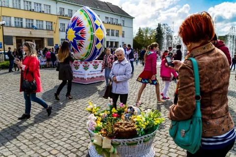 Easter exhibition-contest of Easter eggs in Uzhhorod Stock Photos