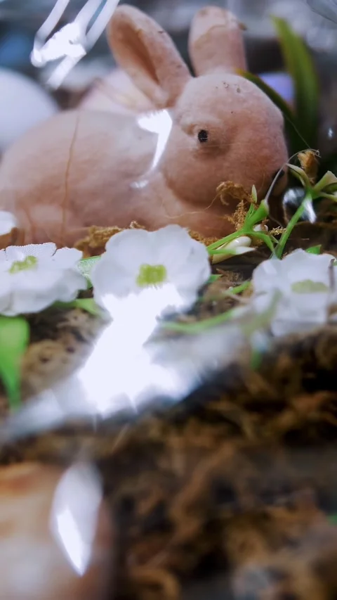 Easter fair. close-up. female hands holding Easter decoration. beautiful Easter Stock Footage 315218193