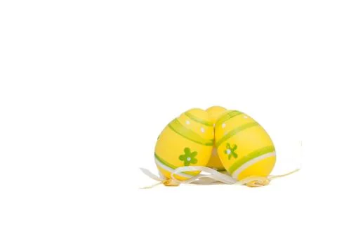 Easter feeling, yellow easter egs Stock Photos
