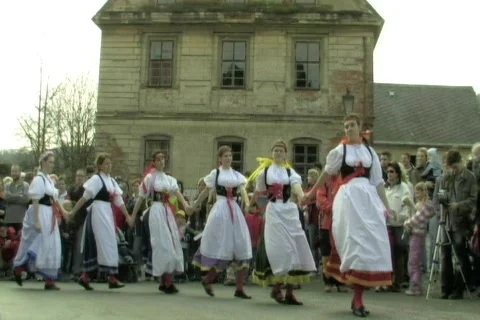 Easter festival dancing Stock Footage 88378