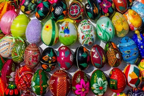 Easter Festivals Contest of Easter eggs in Uzhhorod Stock Photos