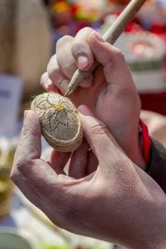 Easter Festivals Contest of Easter eggs in Uzhhorod Stock Photos