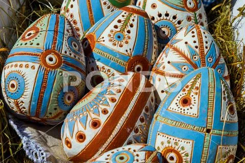 Easter Festivals Contest of Easter eggs in Uzhhorod Stock Photos