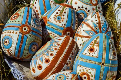 Easter Festivals Contest of Easter eggs in Uzhhorod Stock Photos