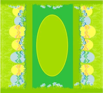 Easter festive background and egg in grass Stock Illustration