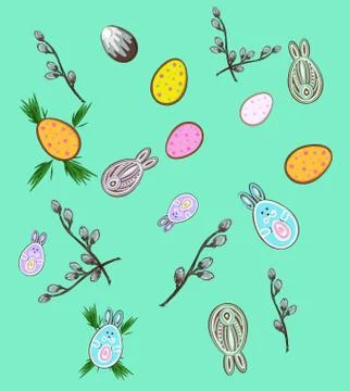 Easter festive bright background for decor Stock Illustration