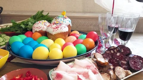 Easter - festive table Stock Footage 302816614