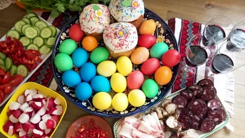 Easter - festive table Stock Footage 302816615