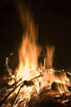 Easter Fire flame heat hot festival of fire wood burning five elements, Sa... Stock Photos