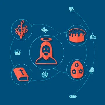 Easter flat infographic 스톡 일러스트