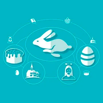 Easter flat infographic Stock Illustration