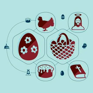 Easter flat infographic Stock Illustration