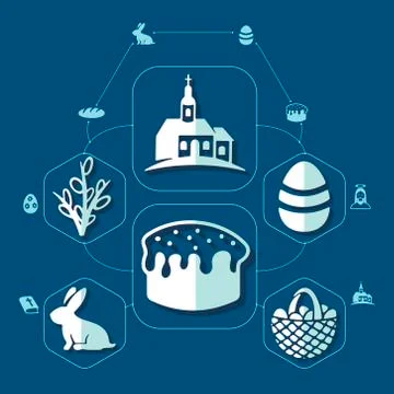 Easter flat infographic 스톡 일러스트