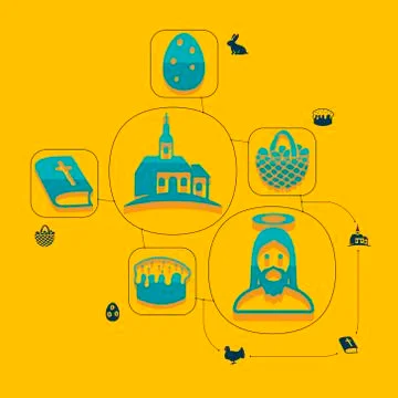 Easter flat infographic 스톡 일러스트