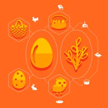 Easter flat infographic Stock Illustration