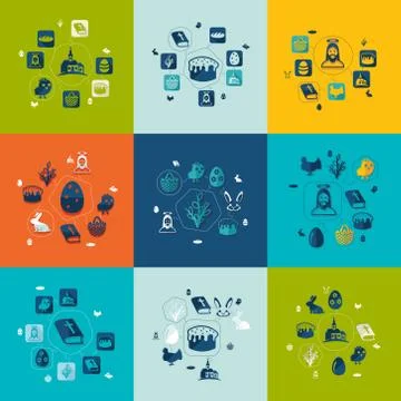 Easter flat infographic Illustrazione stock