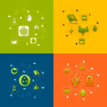Easter flat infographic Stock Illustration