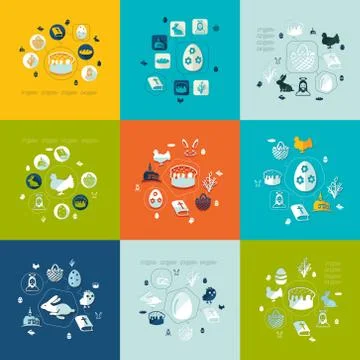 Easter flat infographic Illustrazione stock