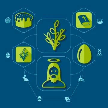 Easter flat infographic Stock Illustration