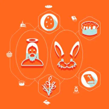 Easter flat infographic Illustrazione stock