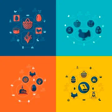 Easter flat infographic 스톡 일러스트