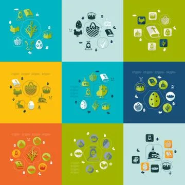 Easter flat infographic Stock Illustration