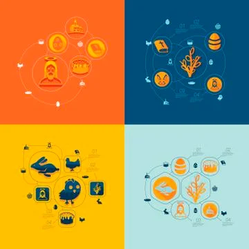 Easter flat infographic Stock Illustration