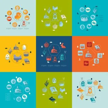Easter flat infographic Illustrazione stock