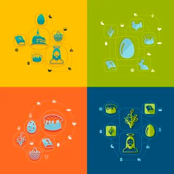 Easter flat infographic Stock Illustration