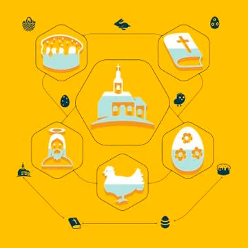 Easter flat infographic Stock Illustration