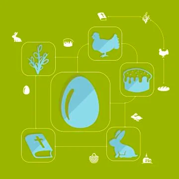 Easter flat infographic Illustrazione stock