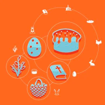 Easter flat infographic Stock Illustration