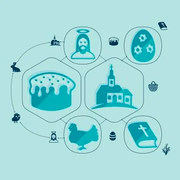 Easter flat infographic Illustrazione stock