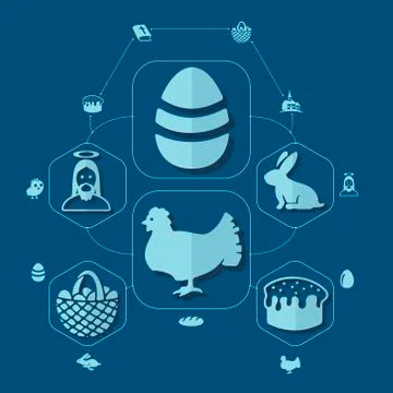 Easter flat infographic Stock Illustration