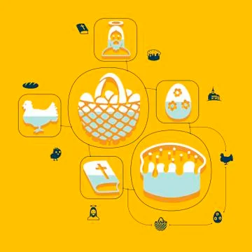 Easter flat infographic Stockillustratie