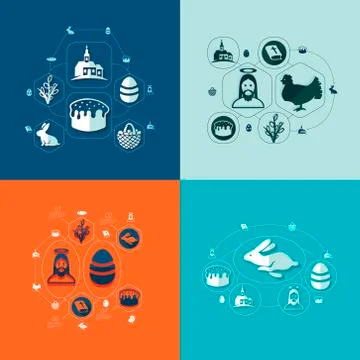 Easter flat infographic Stock Illustration