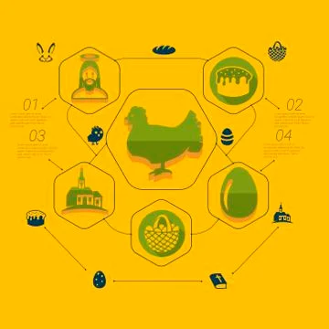 Easter flat infographic Illustrazione stock