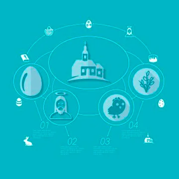 Easter flat infographic Stock Illustration