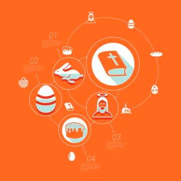 Easter flat infographic Illustrazione stock