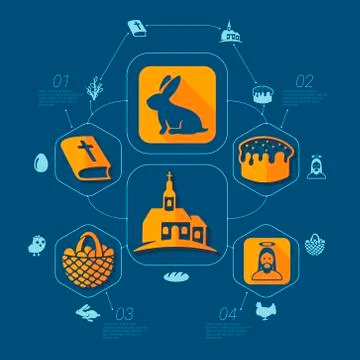 Easter flat infographic 스톡 일러스트